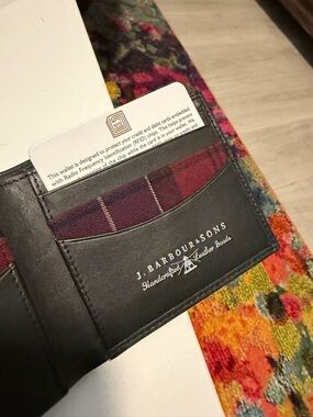 Men's Barbour Black Leather Bifold Wallet